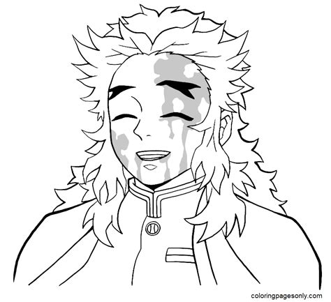 Demon Slayer Coloring Pages Rengoku Ferguskassie