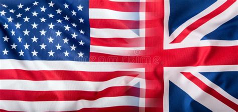 Mixed Flags Of The Usa And The Uk Union Jack Flag Stock Image Image