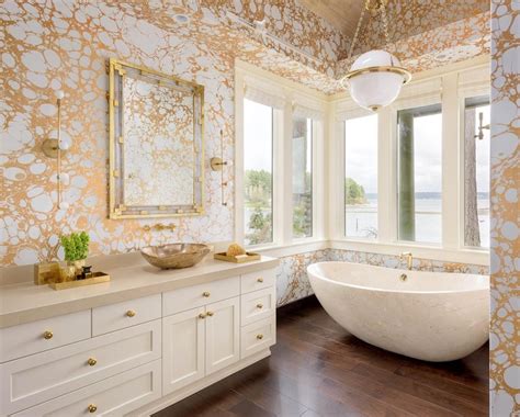 How To Get A Gold And White Luxury Bathroom Interior Design