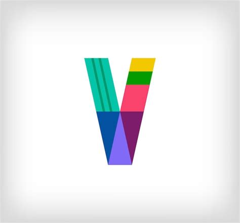 Premium Vector Creative Abstract Letter V Multicolored Linear Logo