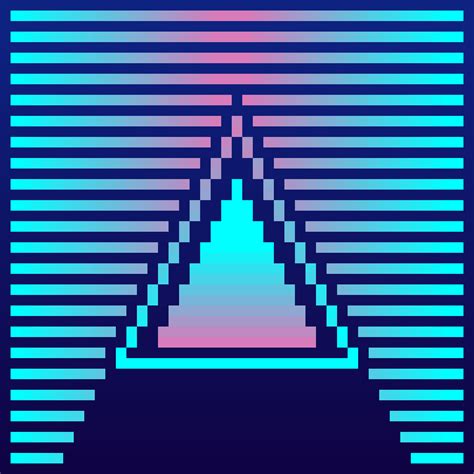 Vaporwave Pixel Art Triangle Retrowave Pixel Art Pixel Art Design