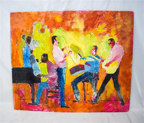 Original Oil Painting Of A New Orleans Jazz Band By Renowned Artist Da