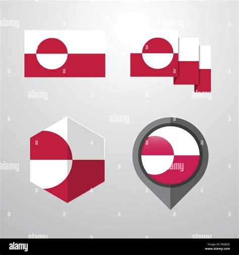 Greenland Flag Design Set Vector Stock Vector Image And Art Alamy