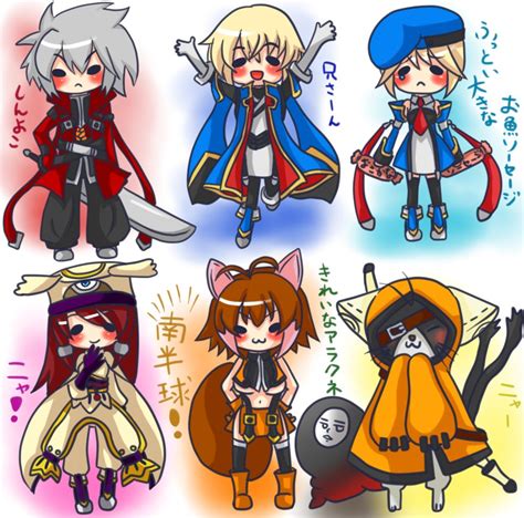 Arakune Jubei Blazblue Kisaragi Jin Makoto Nanaya Noel Vermillion