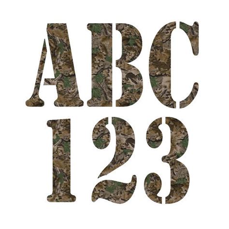 Camouflage Alphabet Camouflage Letters Hunting Alphabet Camo Letters