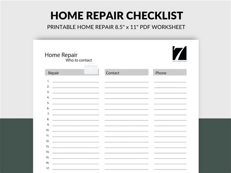 Home Repair Checklist The 7 Minute Life