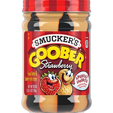 Smuckers Goober Peanut Butter And Strawberry Jelly Stripes 18 Ounces