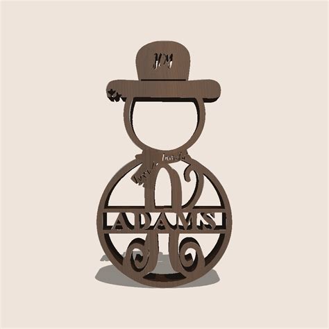 Derby Hatted Snowman Monogram The Holz Brothers Digital Scroll Saw