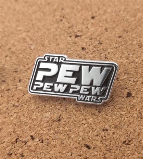 Star Wars Pew Pew Pin Badge Etsy Uk