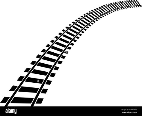 Train Track Rail Way Silhouette Element Stock Vector Illustration