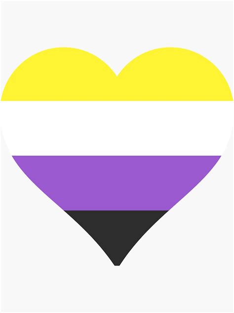 Nonbinary Pride Flag Heart Shape Sticker For Sale By Seren0 Redbubble