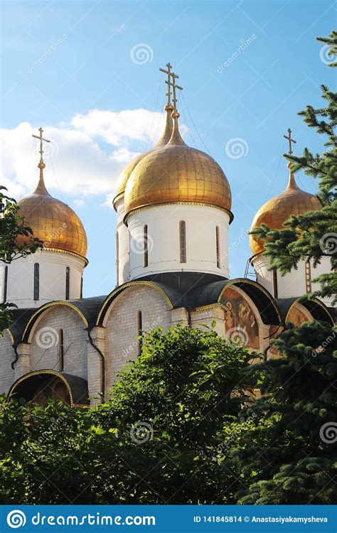The Cathedral Of The Dormition Kremlin Moscow Stock Photo Image Of