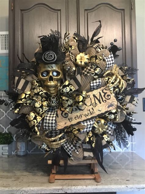 Skeleton Swag Skelton Wreath Halloween Wreath Halloween Etsy