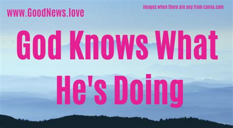 God Knows What Hes Doing Lara Loves Good News Daily Devotional