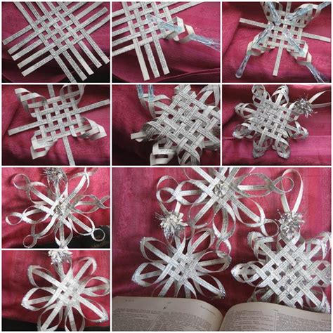 Diy Woven Paper Star Snowflake Ornaments