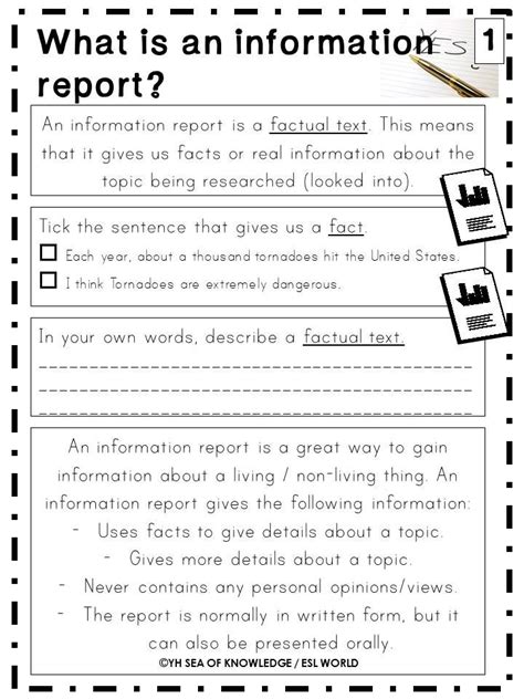 Writing Information Reports Writing Reports Printables And Activities