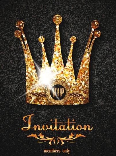 royal crown invitation card template vector titanui