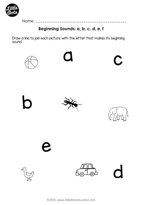 Free Beginning Sounds Worksheets For Letters A B C D And E For