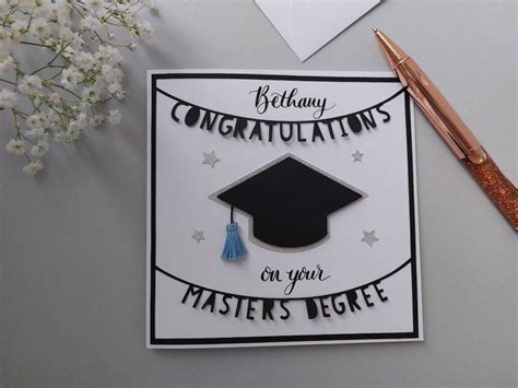 Personalised Congratulations On Your Degree Card Masters Etsy