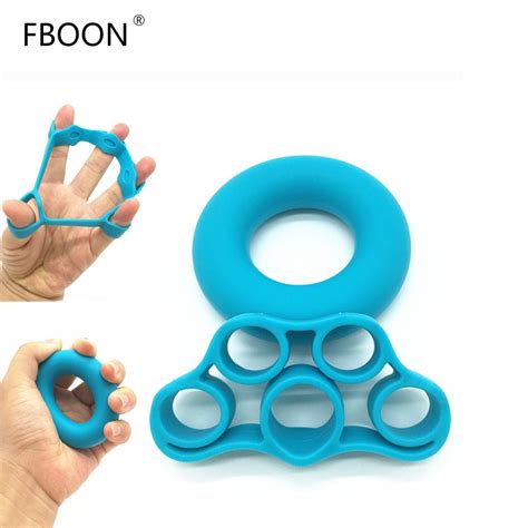 fboon mayitr 2pcs set silicone hand grips strengthener finger stretcher hand exercise gym