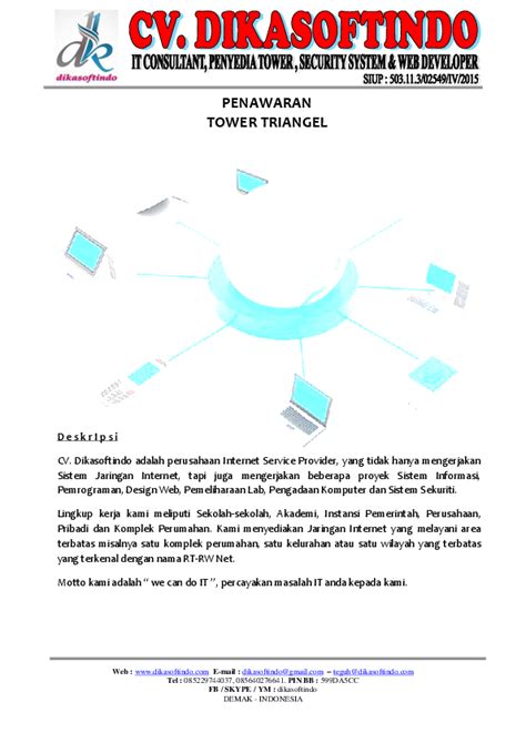 Contoh Proposal Penawaran Pemasangan Jaringan Internet