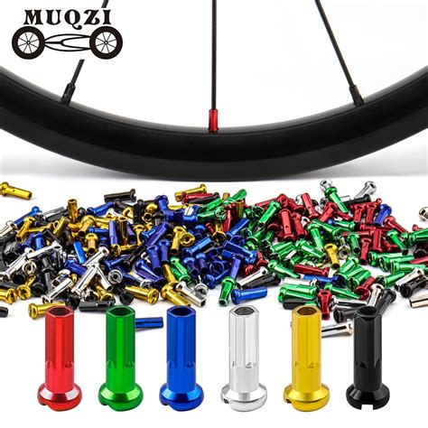 Muqzi 50pcs Spoke Nipples Bike 14g Spoke Cap Mtb Road Bicycle Wheel