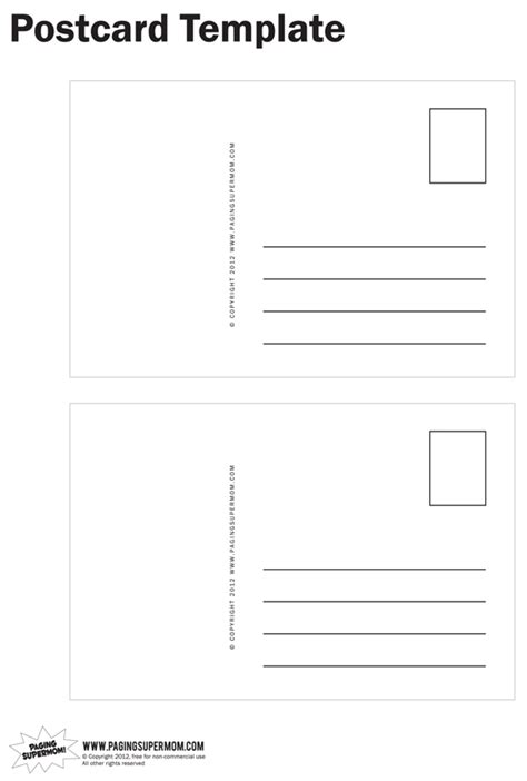 postcard template paging supermom