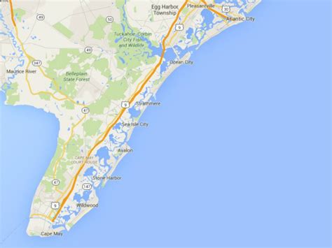 Map Of Nj Shore Towns Maps For You