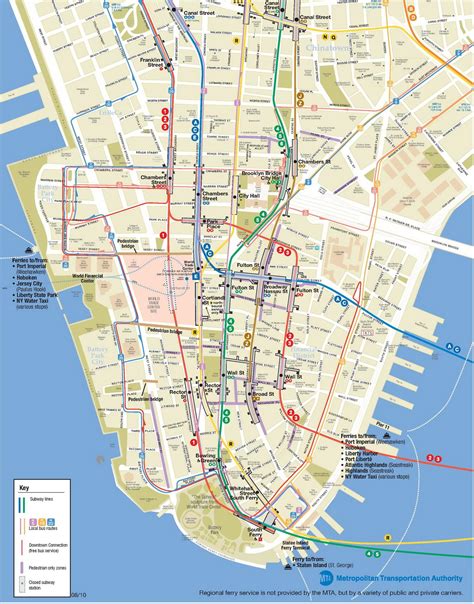 Downtown Nyc Map Printable Map Of Downtown New York City New York Usa