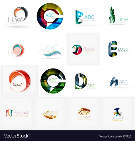set of company logo design ideas vector stock vector