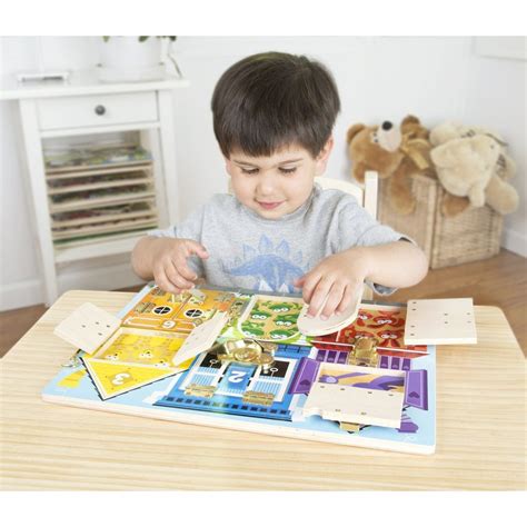Melissa And Doug Latches Wooden Activity Board Puzzle Game