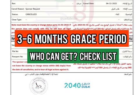3 6 Months Grace Period After Visa Cancellation Profession List