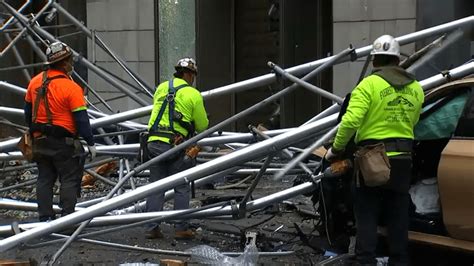 Nyc Scaffolding Collapses In High Speed Mercedes Crash Nbc New York