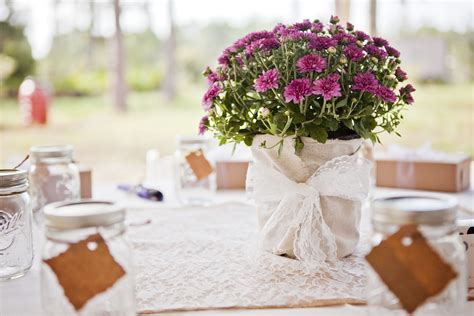 Use Potted Plants As Your Centerpieces Potted Plant Centerpieces Bridal Shower Centerpieces