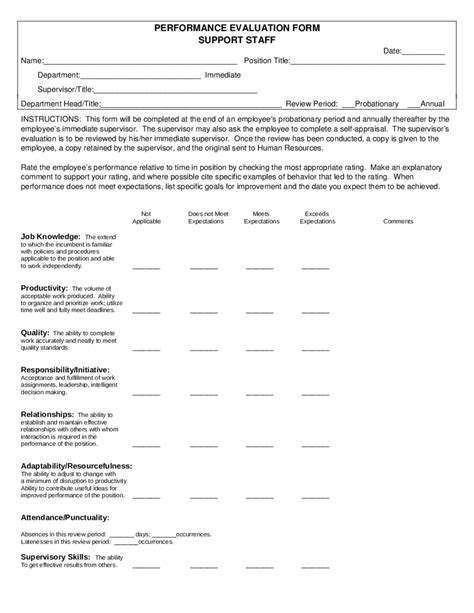 Free Printable Employee Evaluation Form Printable World Holiday