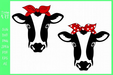 Bandana Cow Graphic By Seleart Creative Fabrica