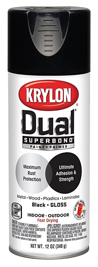 Krylon K08801001 Gloss Black 12 Ounce Aerosol Spray Paint Amazonca