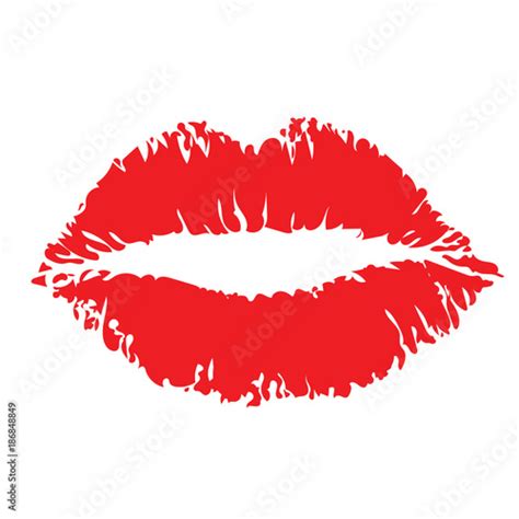 red lips kiss silhouette vector stock vector adobe stock