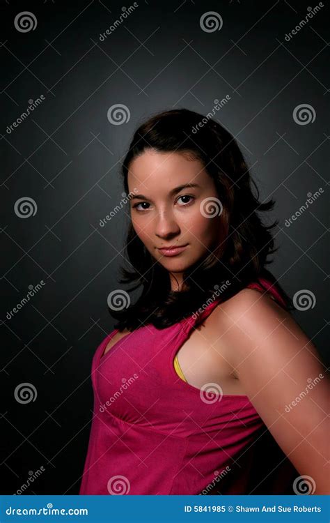 Woman In Pink Stock Image Image Of Pink Sensual Serious