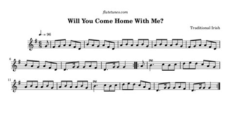 Will You Come Home With Me Trad Irish Free Flute Sheet Music
