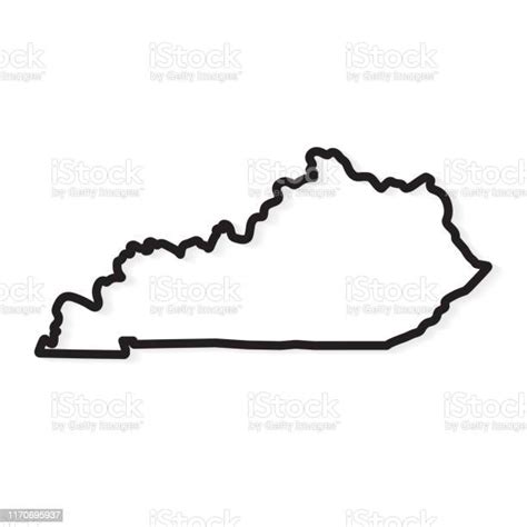 Black Outline Of Kentucky Map Stock Illustration Download Image Now