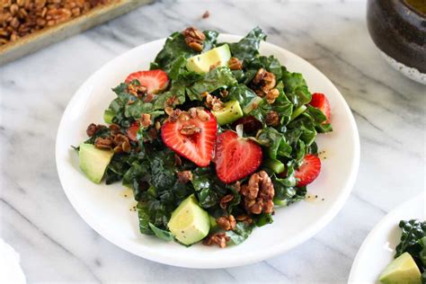 Strawberry Avocado Kale Salad With Savory Granola