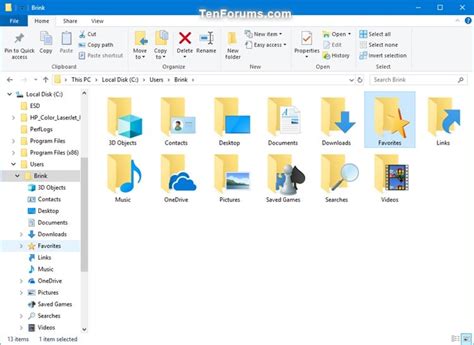 Change Or Restore Favorites Folder Icon In Windows Tutorials