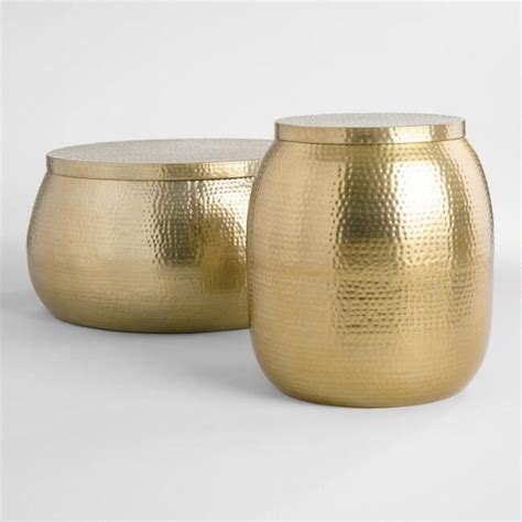 Use subtle colors for any painting that is required. Gold Cala Hammered Drum Accent Table - v5 | Hammered ...