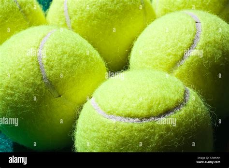 Closeup Macro Of Tennis Balls Stock Photo Alamy