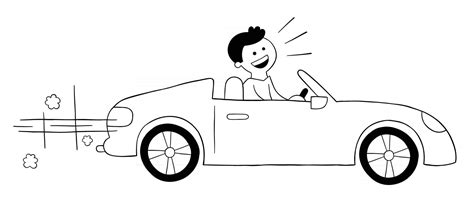 Cartoon Man Driving Luxury Convertible Car Vector Illustration 2959110