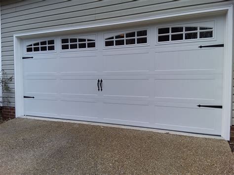 16x7 Model 5951 Stamped Long Panel Carriage Style Garage Door With Top