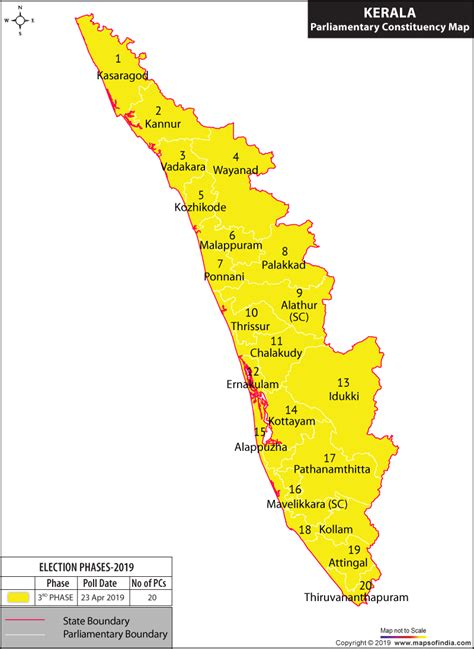 State map, street, road and directions map as well as a satellite tourist map of kerala. Kerala General (Lok Sabha) Elections 2019, Latest News & Live Updates, Parliamentary Constituencies