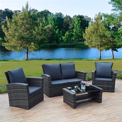 If you're in the market for an inviting patio set you've come to the right place, if not, then you must move on quickly, because these patio sets are covetable! 4 Piece Algarve Rattan Sofa Set for patios, conservatories ...