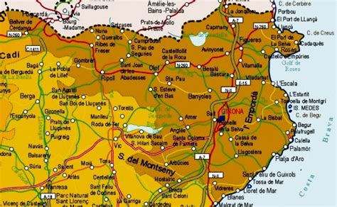 Province Of Girona Road Map Full Size Ex